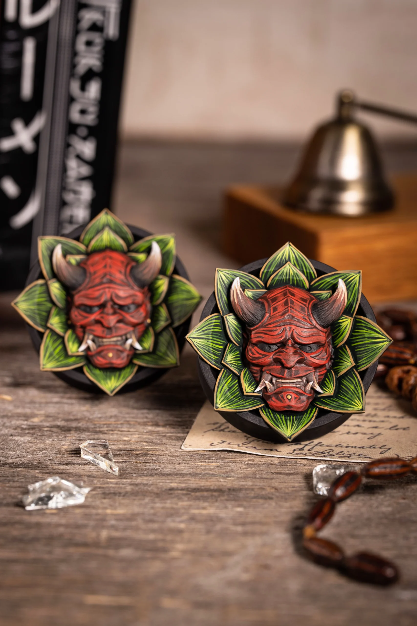 Hannya with Lotus - Double Flared Ear Plugs - Image 3