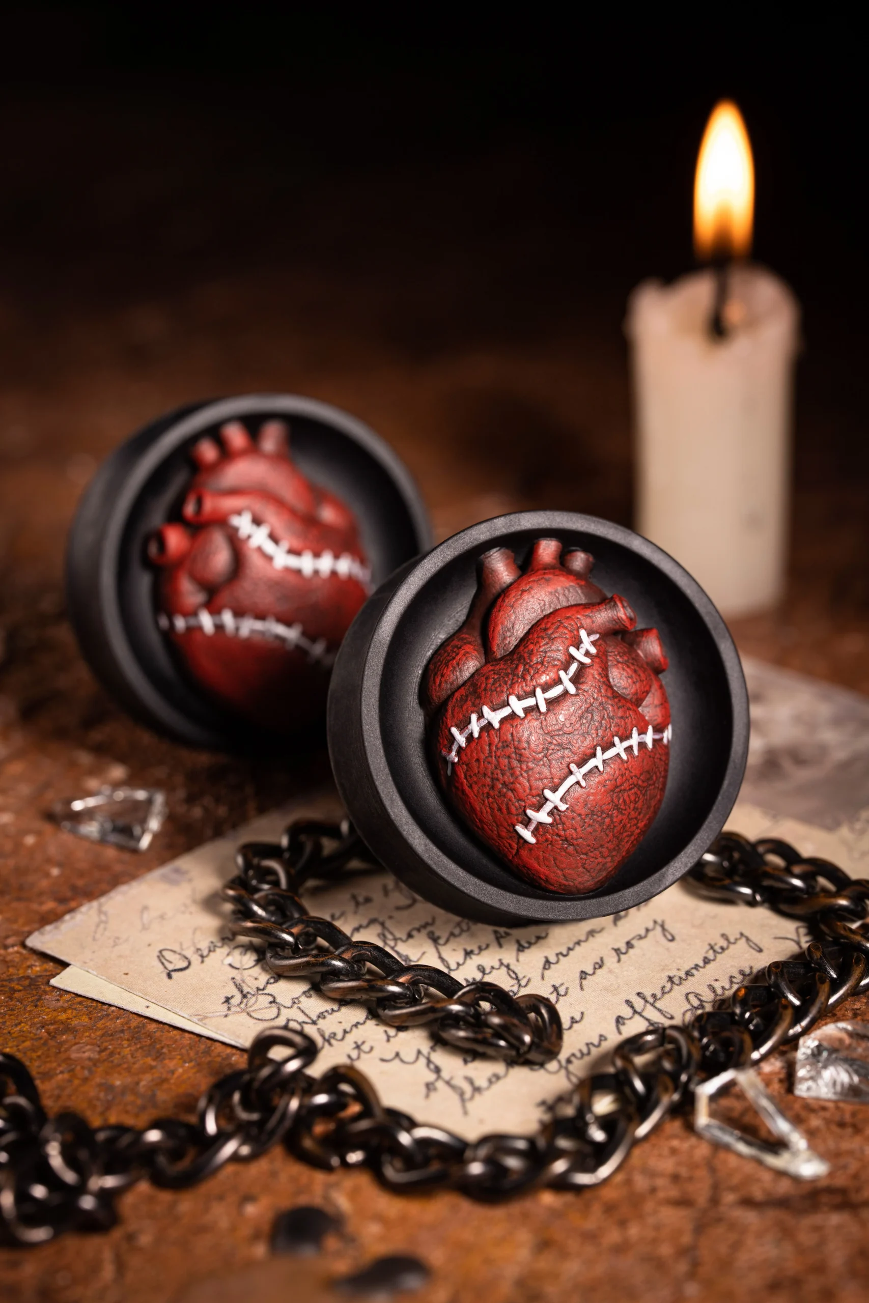 Anatomical Heart- Double Flared Ear Plugs - Image 2