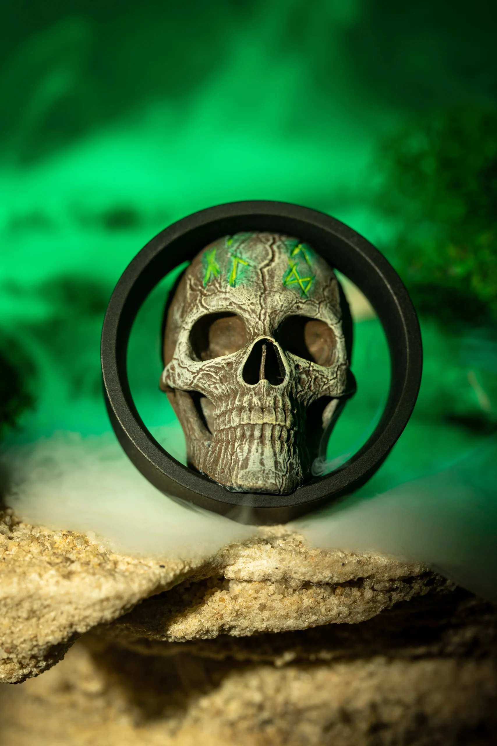 Skull with Runes - Double Flared Ear Plugs - Image 2