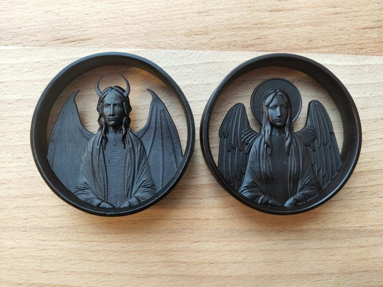Angel and Demon - Double Flared Ear Tunnels - Image 5