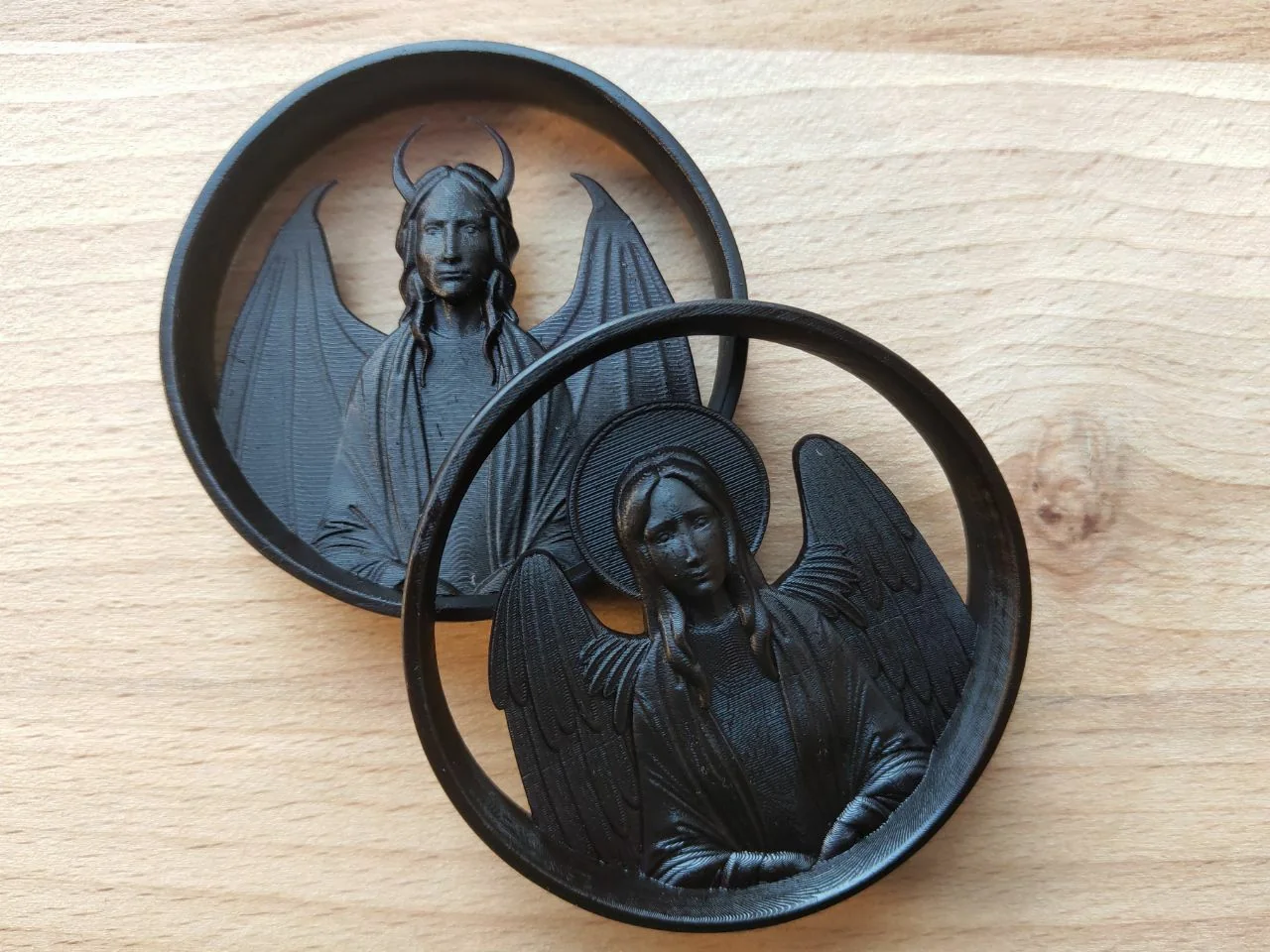 Angel and Demon - Double Flared Ear Tunnels - Image 4