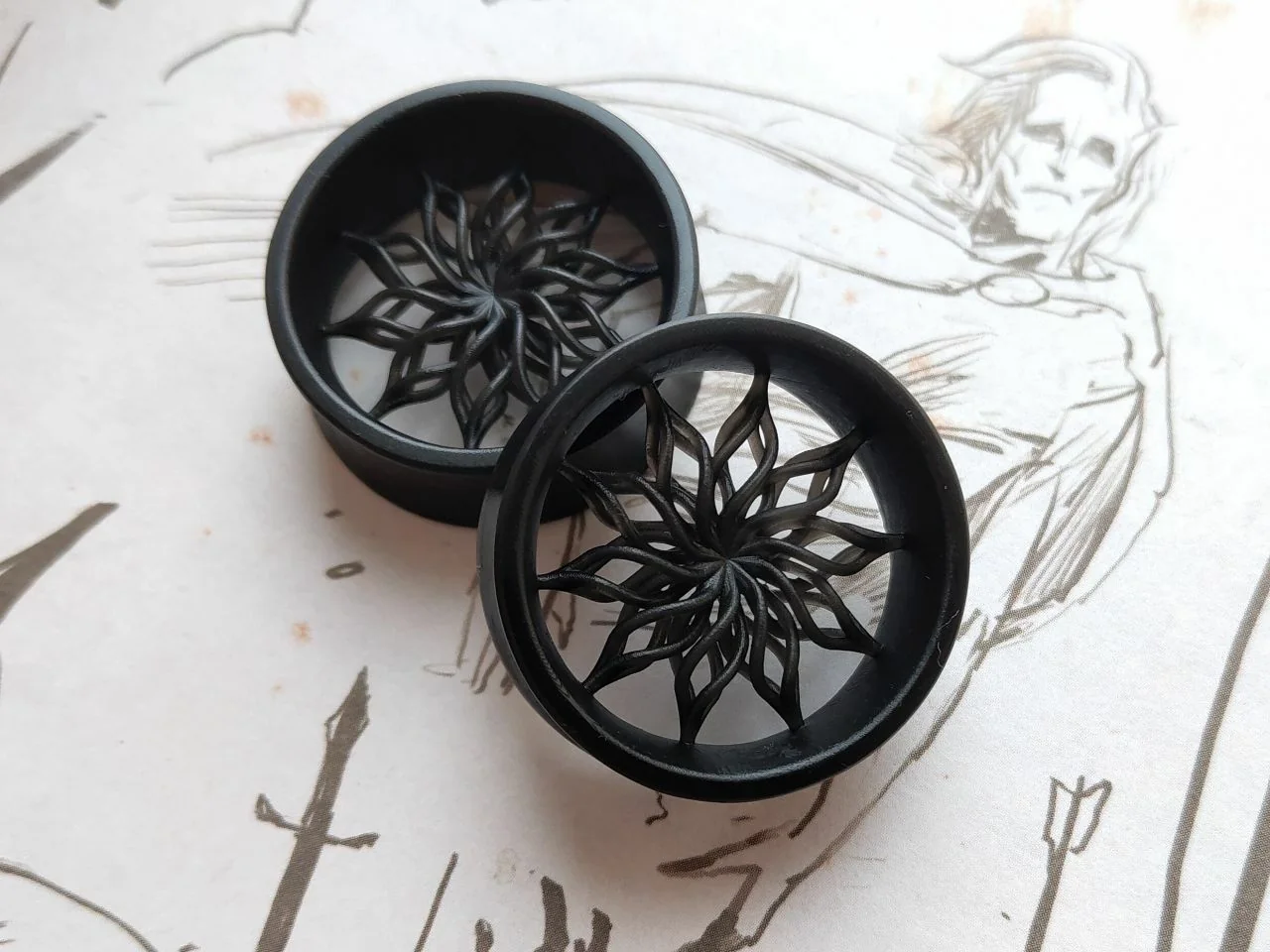 Snowflake - Double Flared Ear Tunnels - Image 3