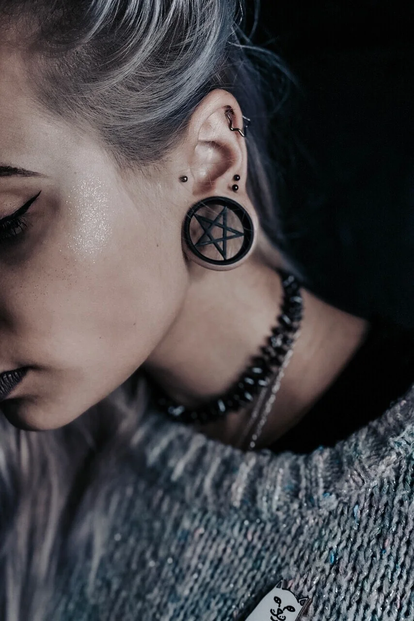 Pentagram - Double Flared Ear Tunnels