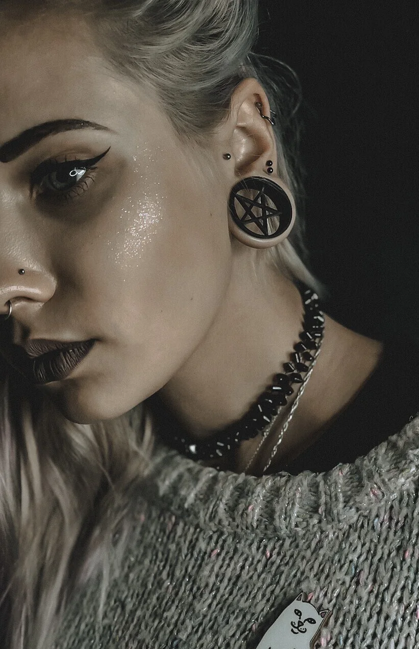 Pentagram - Double Flared Ear Tunnels - Image 3
