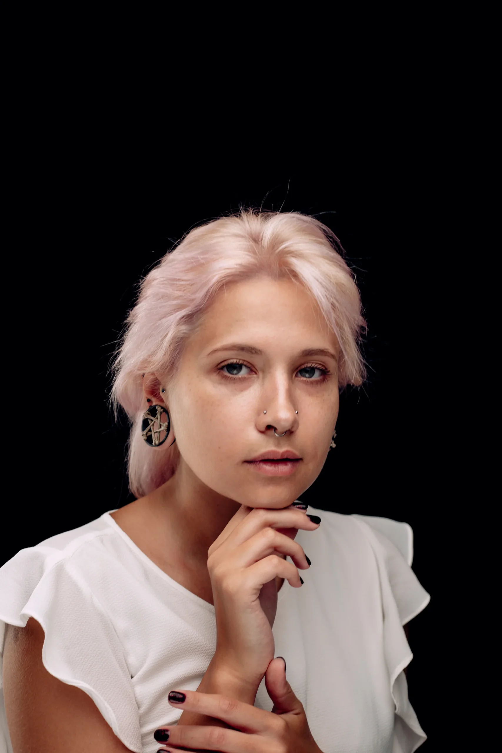 Bone Pentagram - Double Flared Ear Tunnels - Image 6