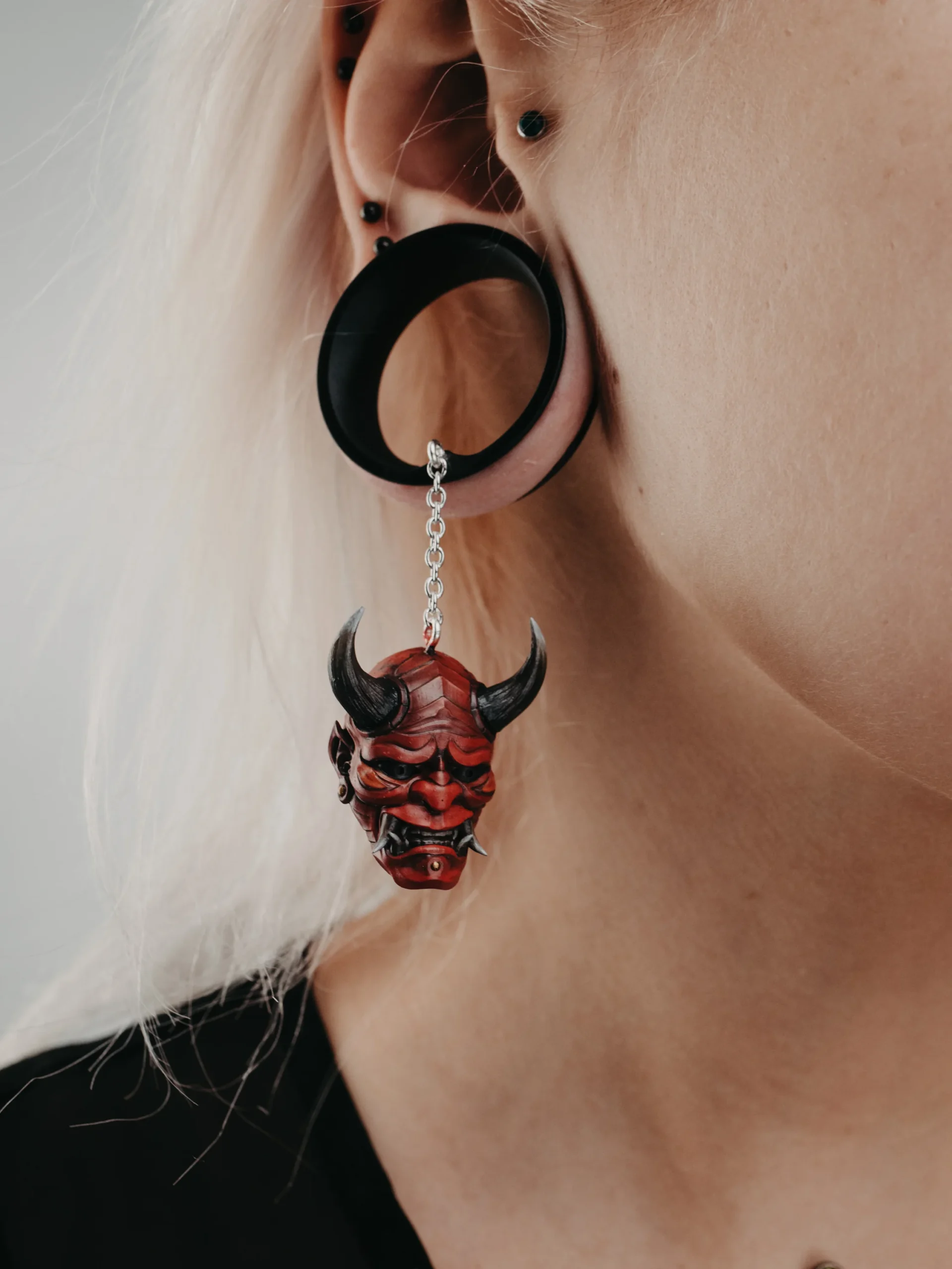 Tunnels with dangle Hannya - Double Flared - Image 3