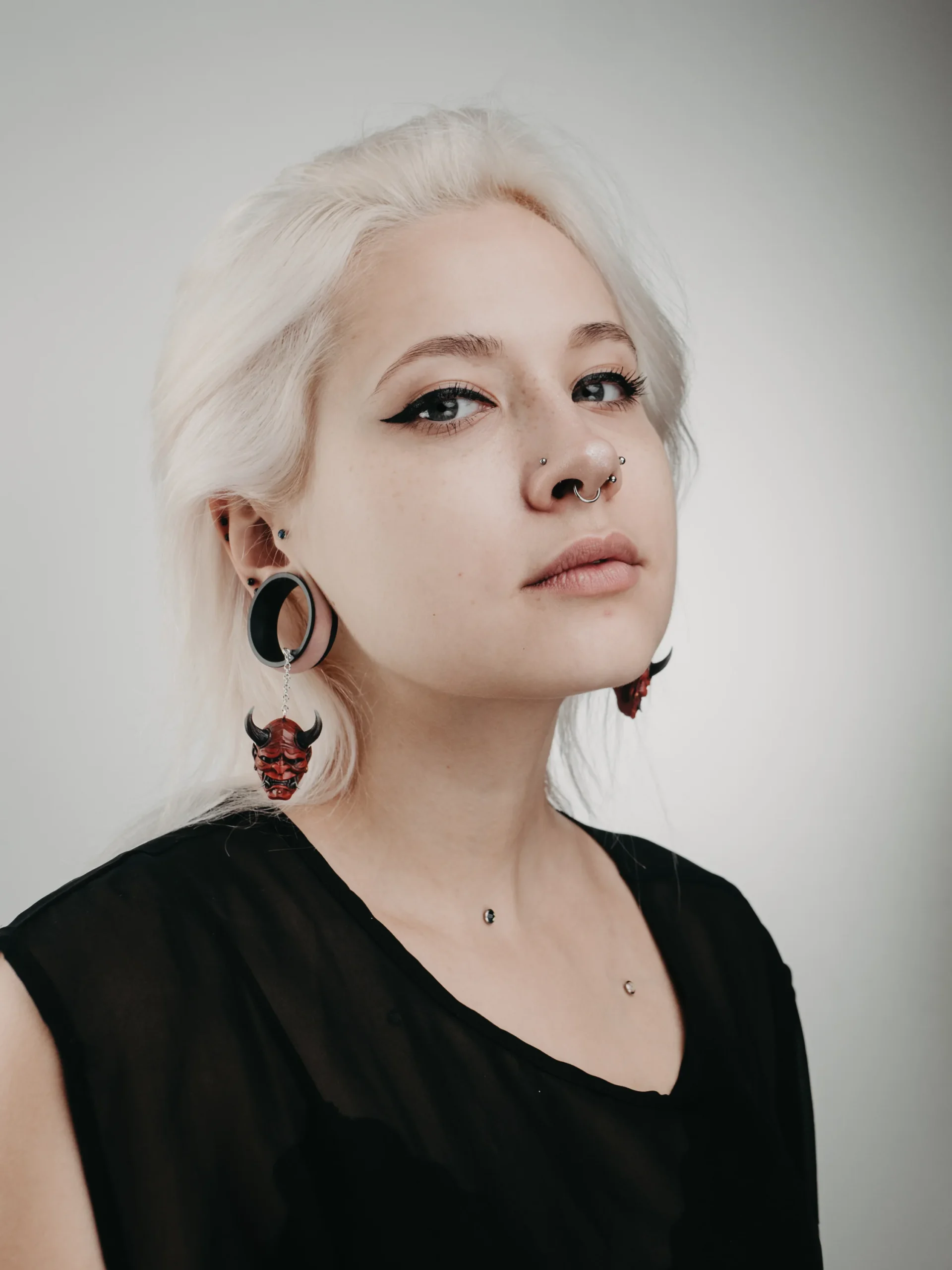 Tunnels with dangle Hannya - Double Flared - Image 2