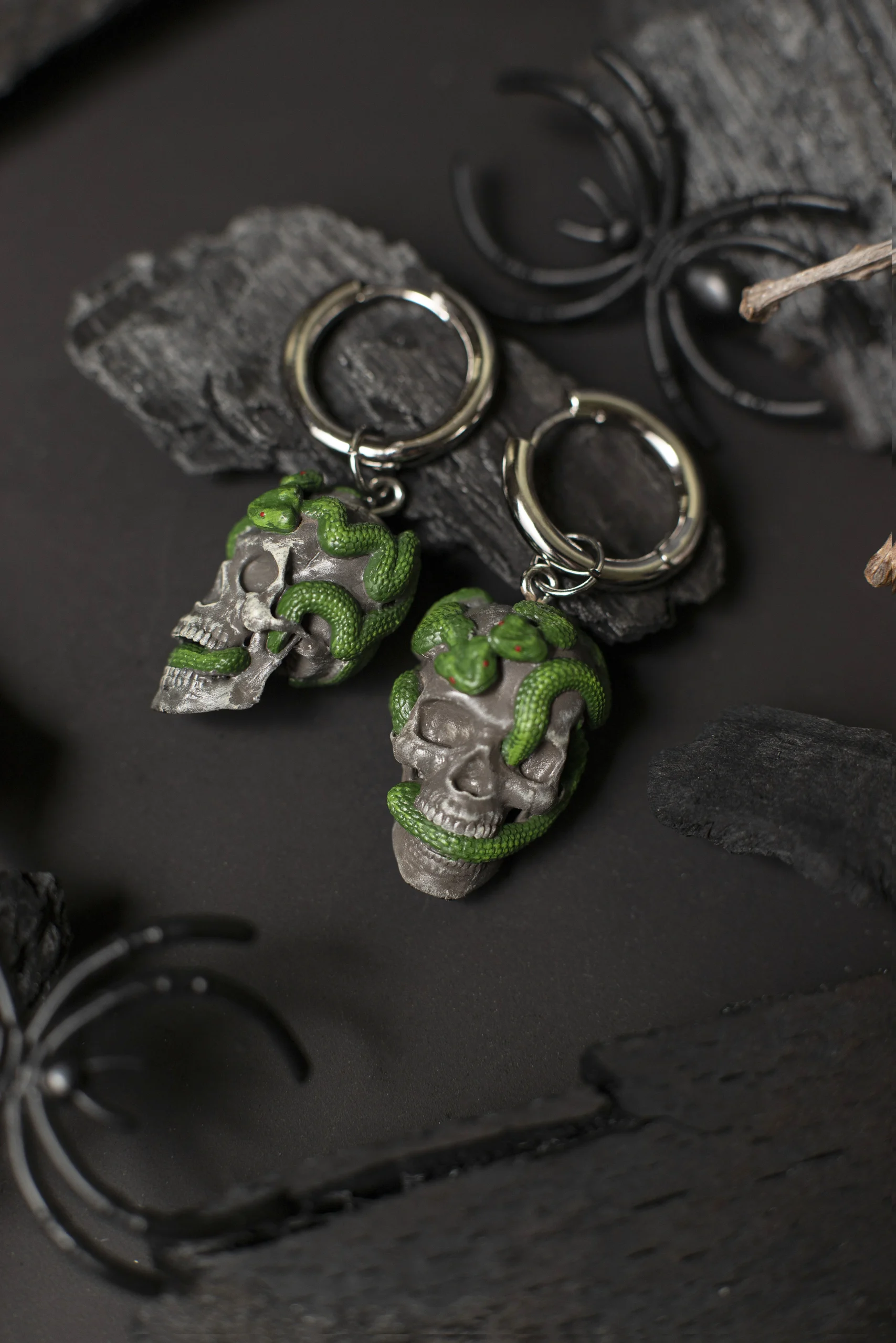 Skull and Snakes Earrings - Image 3