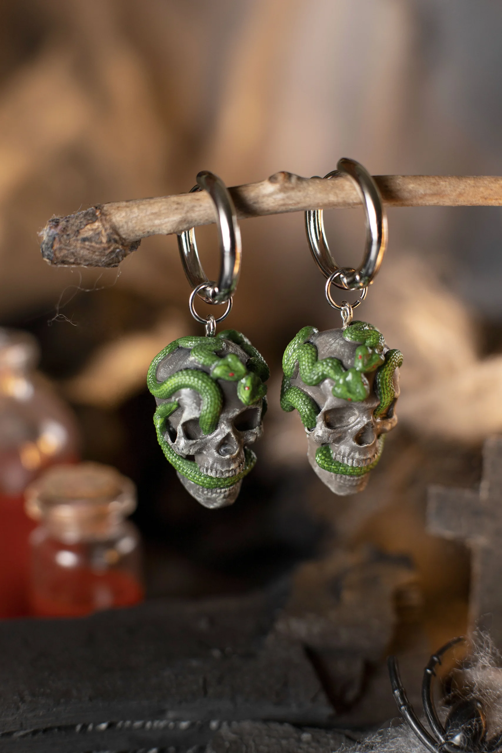 Skull and Snakes Earrings - Image 2