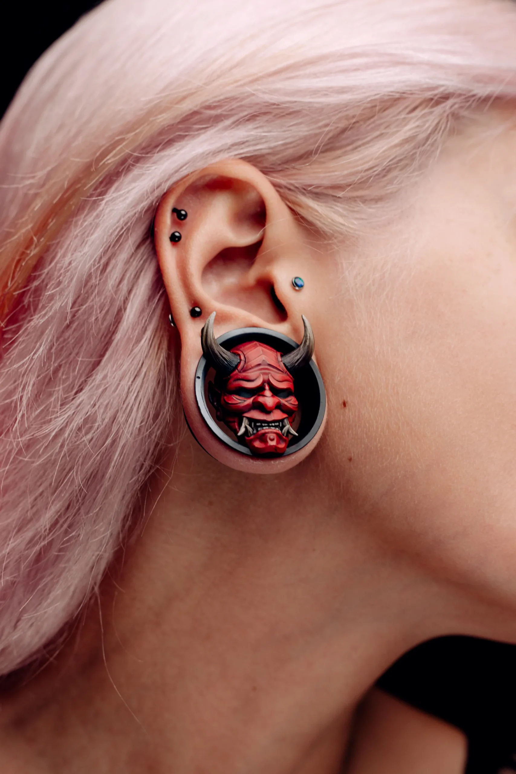 Hannya Mask - Double Flared Ear Plugs - Image 2