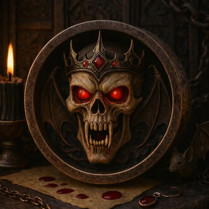 Vampire King Skull with Crown - Double Flared Ear Plugs